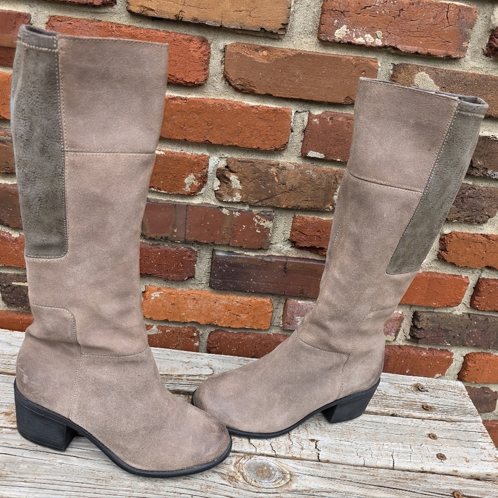 Easy Spirit Genuine Suede Two-tone Beige Tall Boot (11 M)